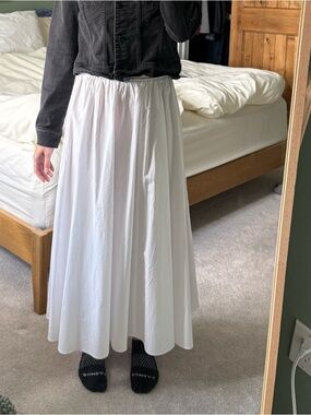Madewell White Maxi Skirt - Ruffle Elastic Band
